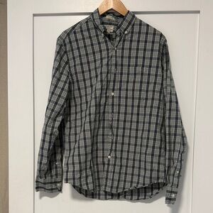 J. Crew Navy and White Checkered Button-Down Shirt